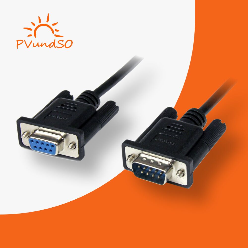 1 m Nullmodemkabel RS232, Serielle Schnittstelle Kabelverlängerung, DTE Geräte Kompatibel, Schwarz, F/M – Bild 1