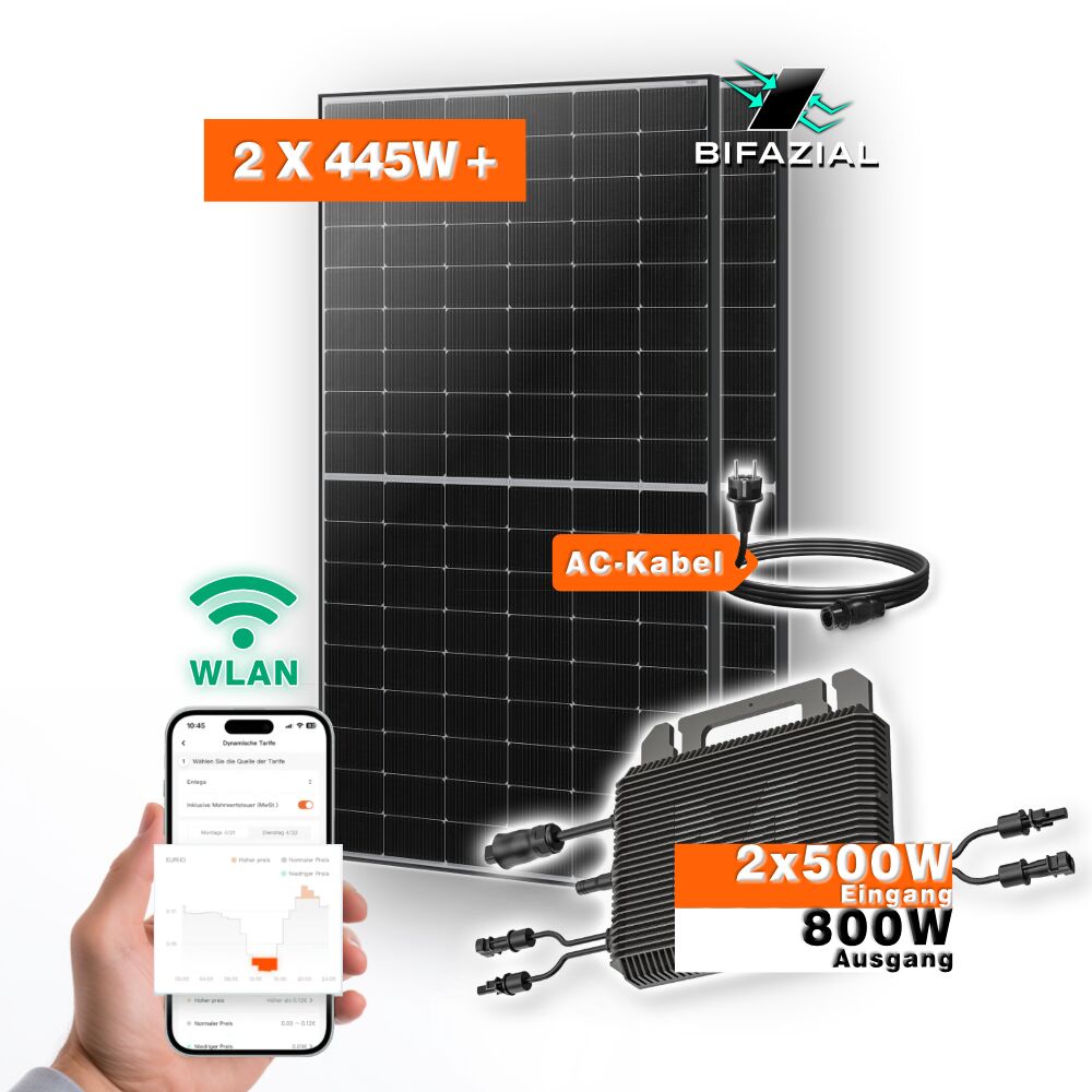 Klassieke balkon-energiecentrale met 2 zonnepanelen Klassieke balkon-energiecentrale met 2 zonnepanelen (omslagafbeelding)