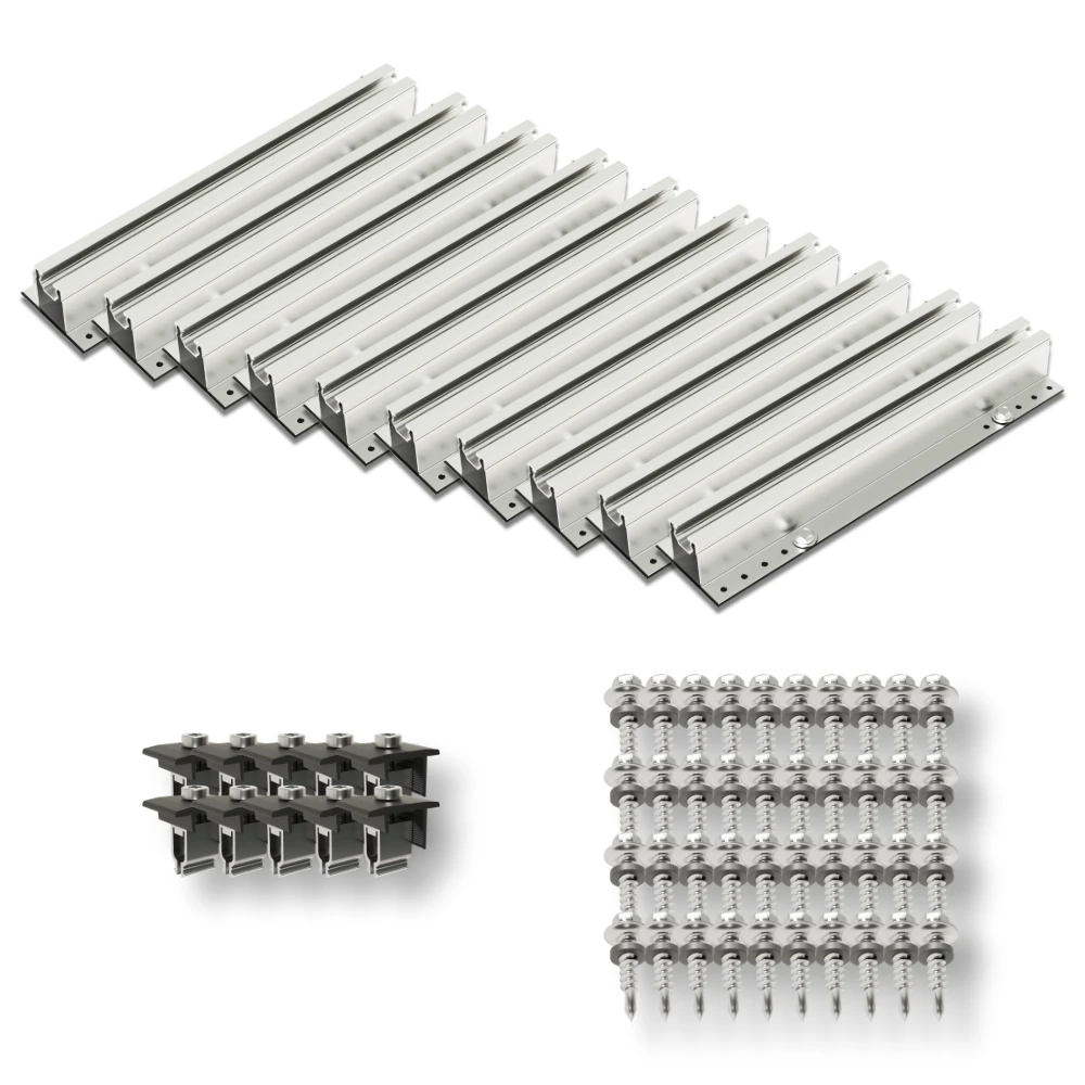 Schraegdach Befestigung Fuer Daecher Mit Trapez Wellenprofil Fuer 4 Module Titelbild