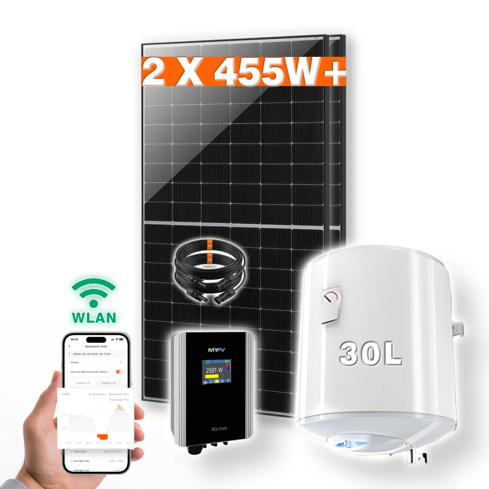 sol•thor pv warmwasser komplettset – 30 liter mit 2 pv modulen Sol Thor Pv Warmwasser Komplettset 2xsolarmodule 30l Titelbild