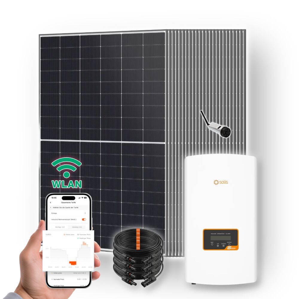 Sistema solar de 10 kW con inversor Solis y dispositivo Wi-Fi, 24 módulos solares de 450 W (imagen de portada)