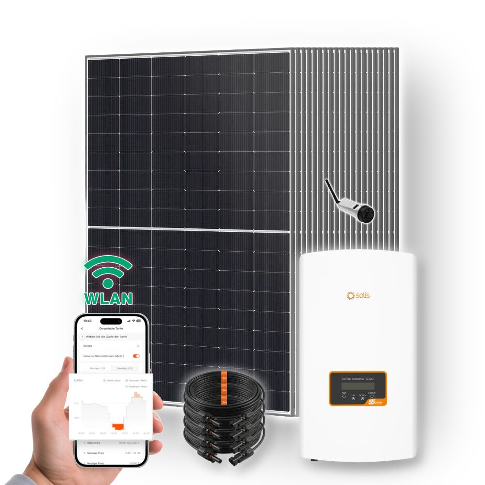 Sistema solar de 8000 W, inversor Solis con dispositivo Wi-Fi, 20 módulos solares de 450 W (imagen de portada)