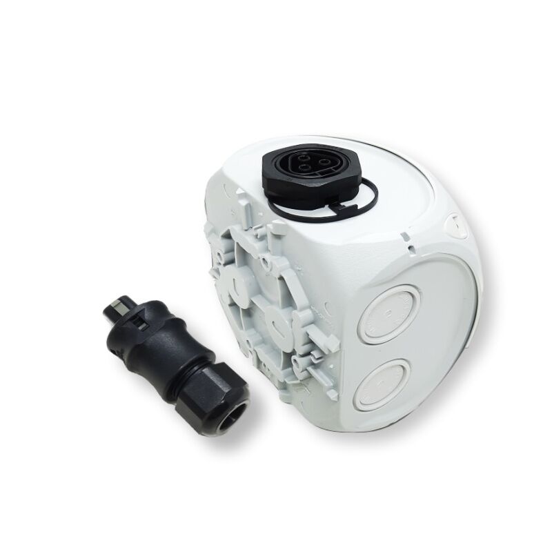 Power inlet socket for damp locations with Wieland device connection, energy socket + Wieland plug – Image 1