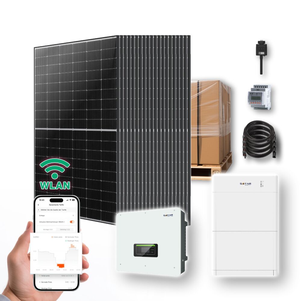 8.5 kW zonne-energiesysteem met 10.24 kW opslag. Ja, Solar Sofar hybride omvormer (zie omslagafbeelding).