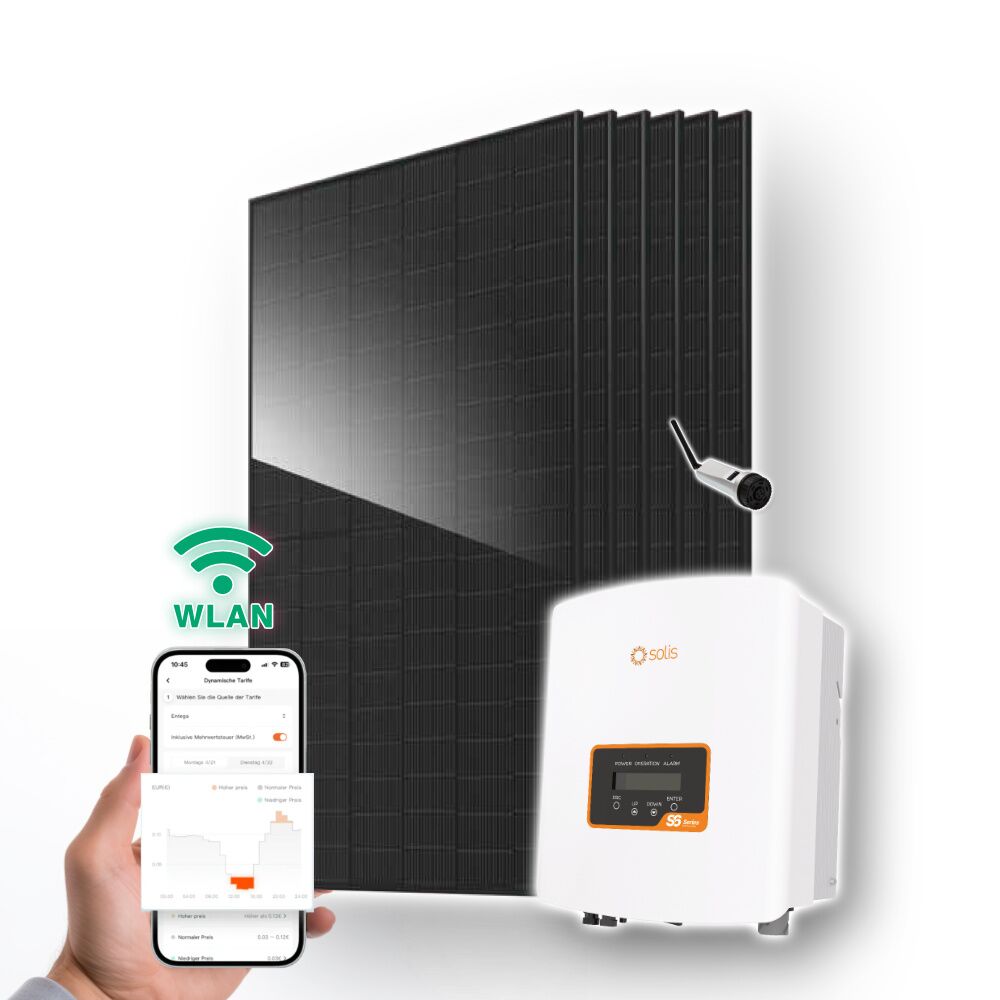 Sistema solar de 3000 W, inversor Solis, 6 paneles solares de 500 W (imagen de portada)