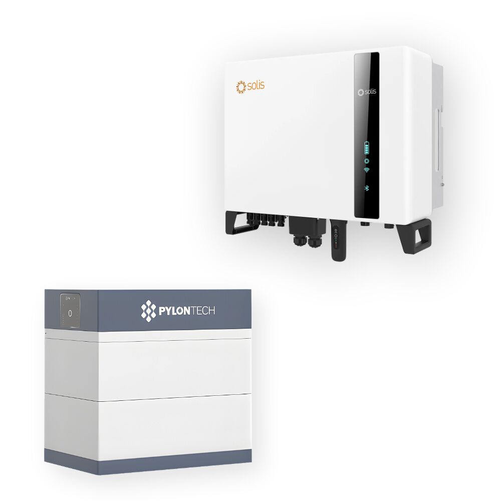 Onduleur hybride triphasé Solis S6 12 kW, batterie haute tension Pylontech Force H3 10.24 kWh (image de couverture)